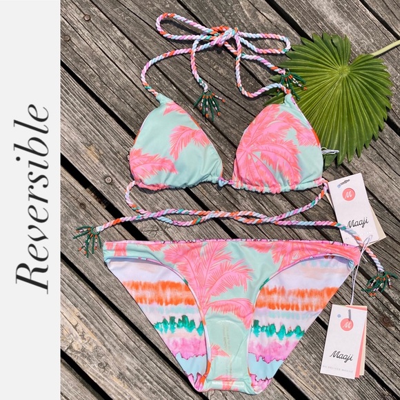 MAAJI Anthropologie Set - Balmy Triangle Bikini Top & Flirt Signature Bottoms M - Picture 9 of 16